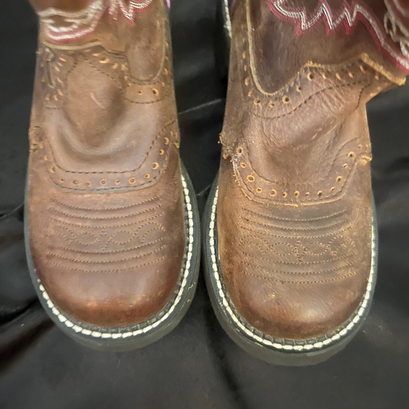 JUSTIN Gypsy L9903 7.5  Leather Cowgirl Western Roper Fat Boy Low Boots - Picture 3 of 7